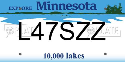 L47SZZ Minnesota License Plate