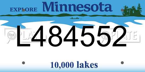L484552 Minnesota License Plate