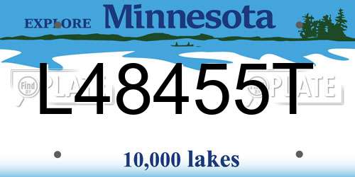 L48455T Minnesota License Plate