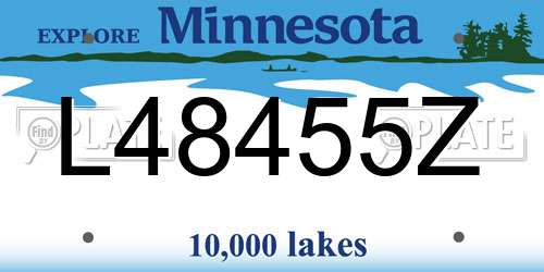 L48455Z Minnesota License Plate