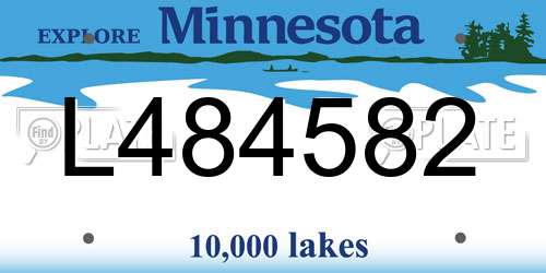 L484582 Minnesota License Plate