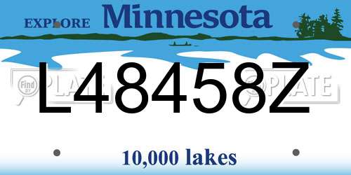 L48458Z Minnesota License Plate