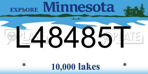 L48485T Minnesota License Plate