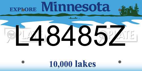 L48485Z Minnesota License Plate
