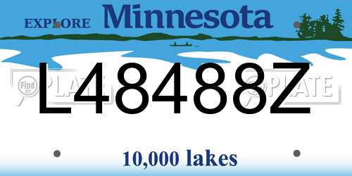 L48488Z Minnesota License Plate