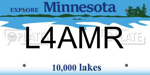 L4AMR Minnesota License Plate