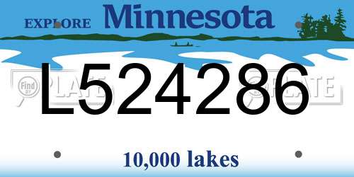 L524286 Minnesota License Plate