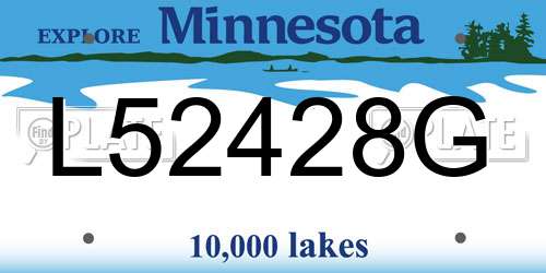 L52428G Minnesota License Plate