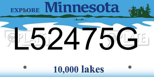 L52475G Minnesota License Plate