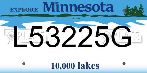 L53225G Minnesota License Plate