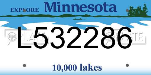 L532286 Minnesota License Plate