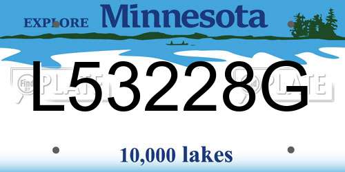 L53228G Minnesota License Plate