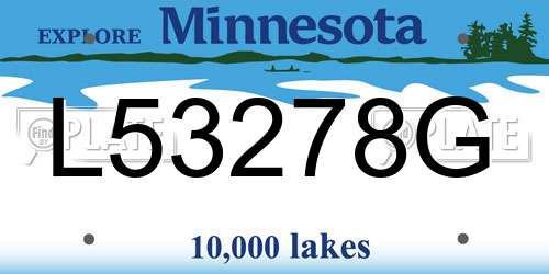 L53278G Minnesota License Plate