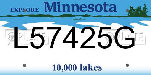 L57425G Minnesota License Plate