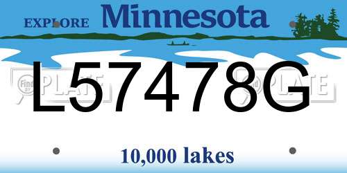 L57478G Minnesota License Plate