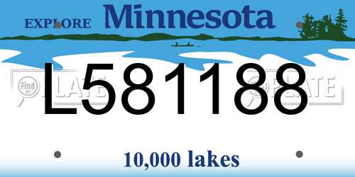 L581188 Minnesota License Plate