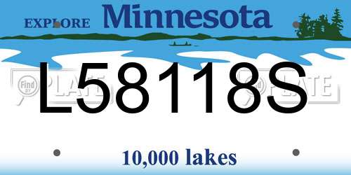 L58118S Minnesota License Plate