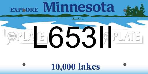 L653II Minnesota License Plate