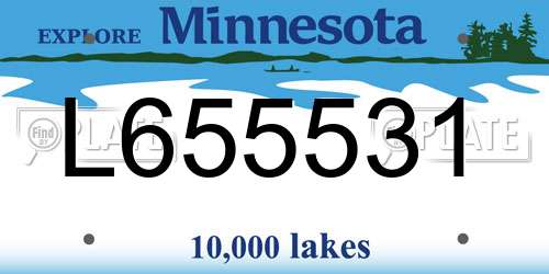 L655531 Minnesota License Plate