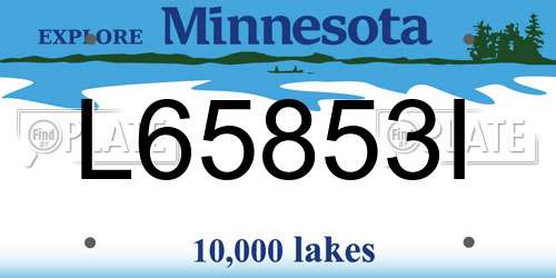 L65853I Minnesota License Plate