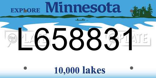 L658831 Minnesota License Plate