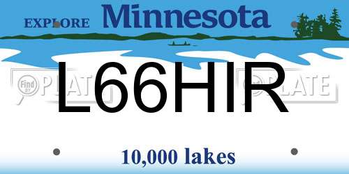 L66HIR Minnesota License Plate