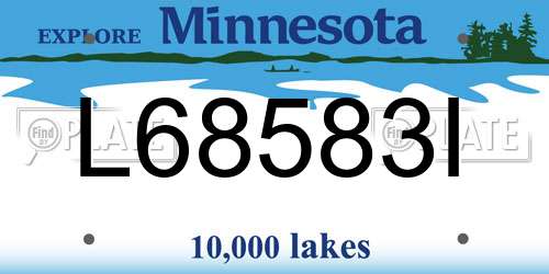 L68583I Minnesota License Plate