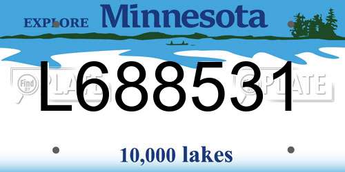 L688531 Minnesota License Plate