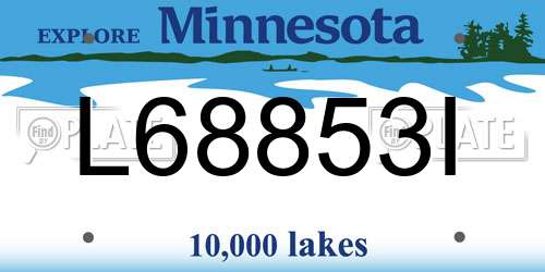 L68853I Minnesota License Plate
