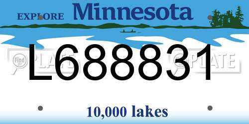 L688831 Minnesota License Plate
