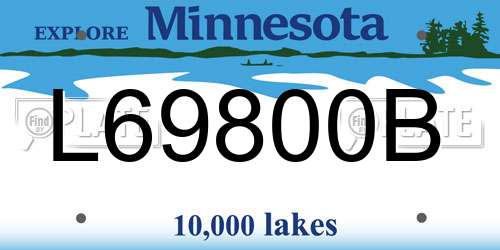 L69800B Minnesota License Plate