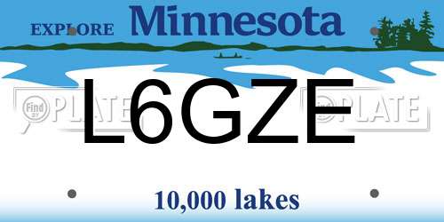 L6GZE Minnesota License Plate