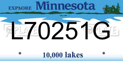 L70251G Minnesota License Plate