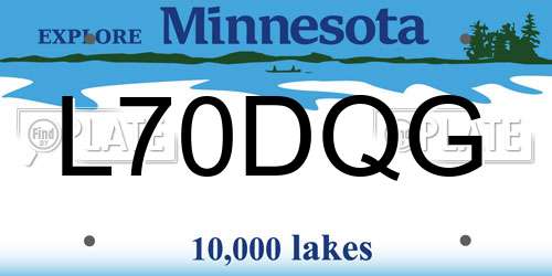 L70DQG Minnesota License Plate
