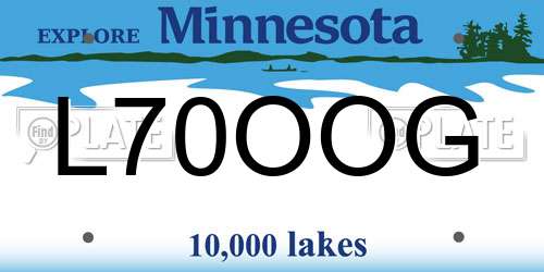 L70OOG Minnesota License Plate