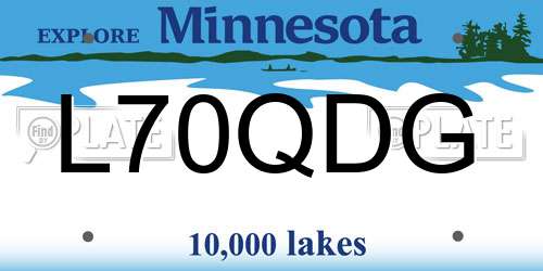 L70QDG Minnesota License Plate