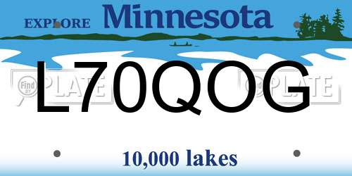L70QOG Minnesota License Plate