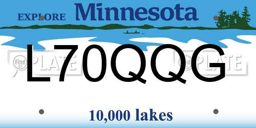 L70QQG Minnesota License Plate