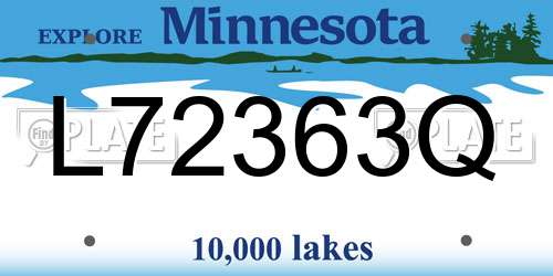 L72363Q Minnesota License Plate