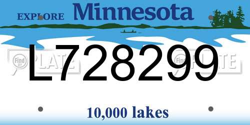 L728299 Minnesota License Plate