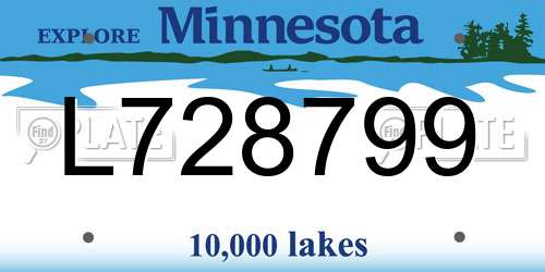 L728799 Minnesota License Plate