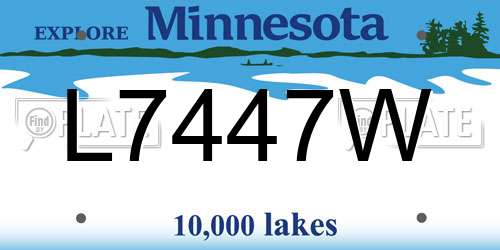 L7447W Minnesota License Plate