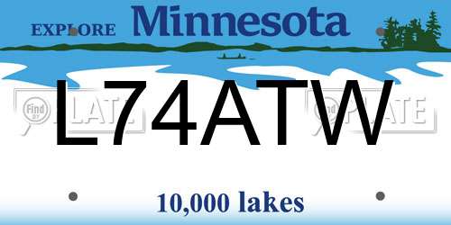 L74ATW Minnesota License Plate
