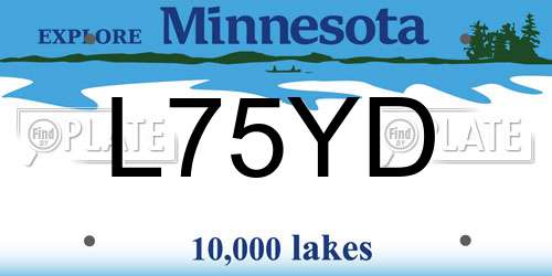 L75YD Minnesota License Plate