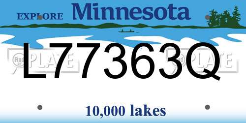 L77363Q Minnesota License Plate