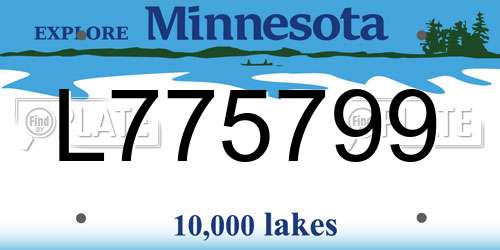 L775799 Minnesota License Plate