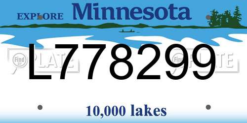 L778299 Minnesota License Plate
