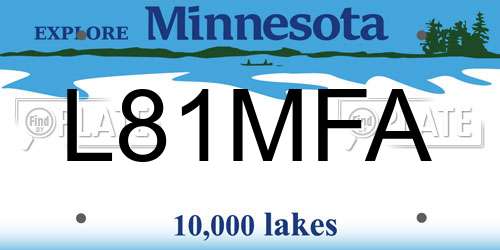 L81MFA Minnesota License Plate