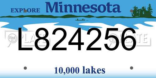 L824256 Minnesota License Plate