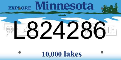 L824286 Minnesota License Plate